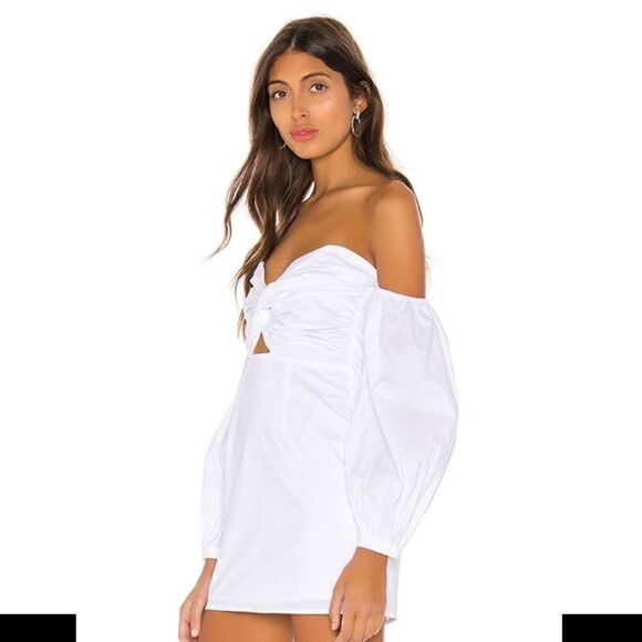 NWT SUPERDOWN White Off The Shoulder Mini Dress - Picture 2 of 5